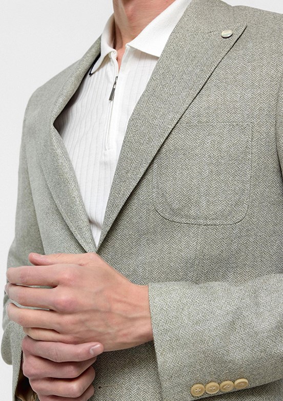 SÜVARİ Yeşil Erkek Slim Ceket