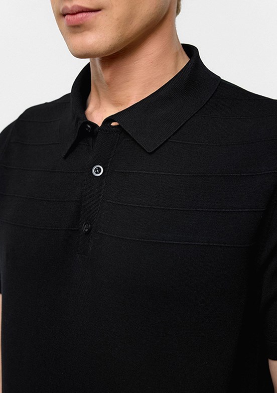 SÜVARİ Siyah Erkek Polo Yaka Kazak