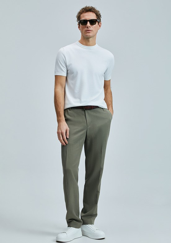 LUFIAN Yeşil Erkek Chino Pantolon