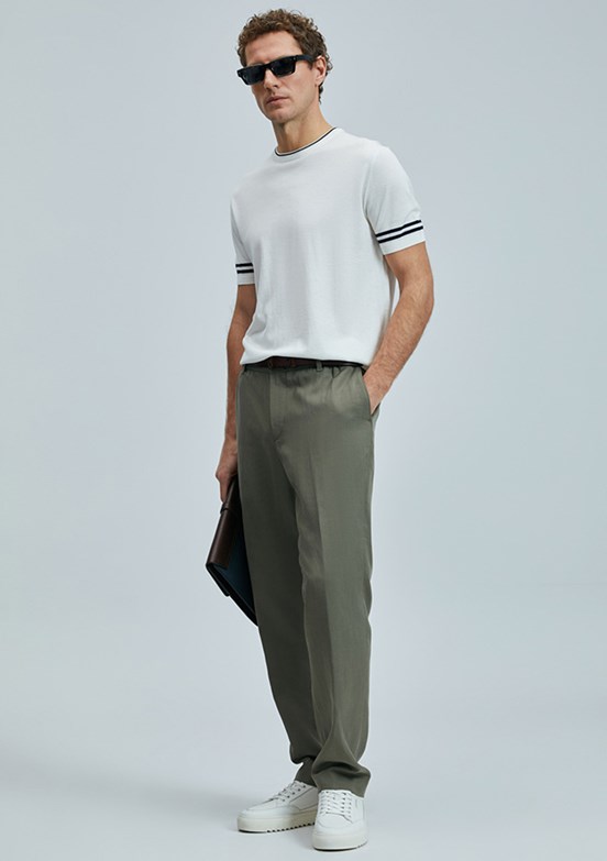 LUFIAN Yeşil Erkek Chino Pantolon
