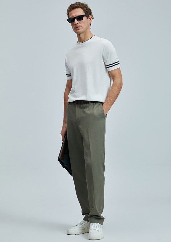 LUFIAN Yeşil Erkek Chino Pantolon