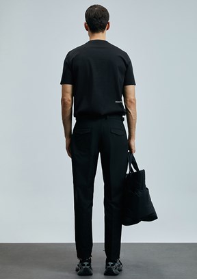 LUFIAN Siyah Erkek Baskılı T-Shirt