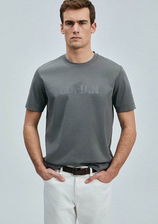 LUFİAN Yeşil Erkek Baskılı T-Shirt