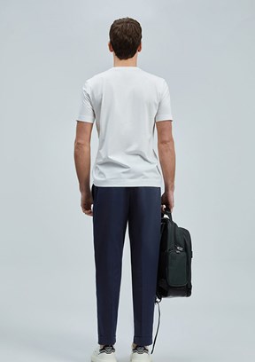LUFİAN Beyaz Erkek Baskılı T-Shirt