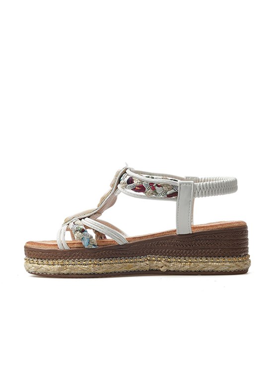 GUJA Beyaz Kadın Casual Sandalet
