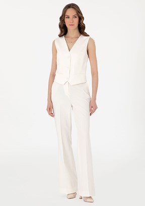 PIERRE CARDIN Beyaz Kadın Basic Pantolon