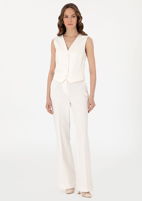 PIERRE CARDIN Beyaz Kadın Basic Pantolon