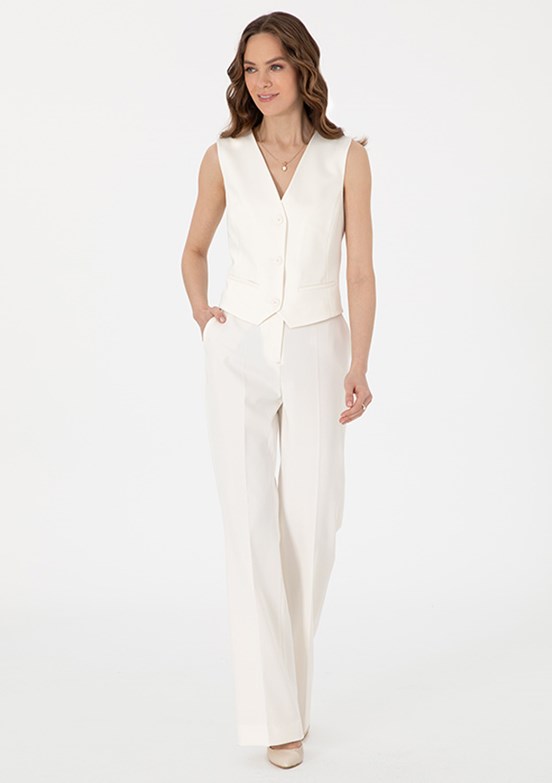 PIERRE CARDIN Beyaz Kadın Basic Pantolon