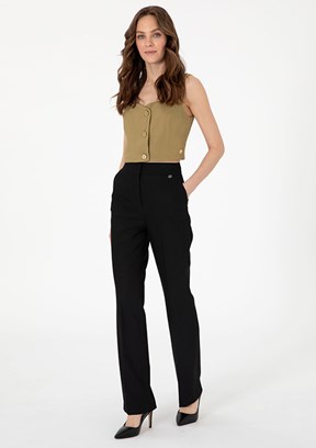 PIERRE CARDIN Siyah Kadın Basic Pantolon