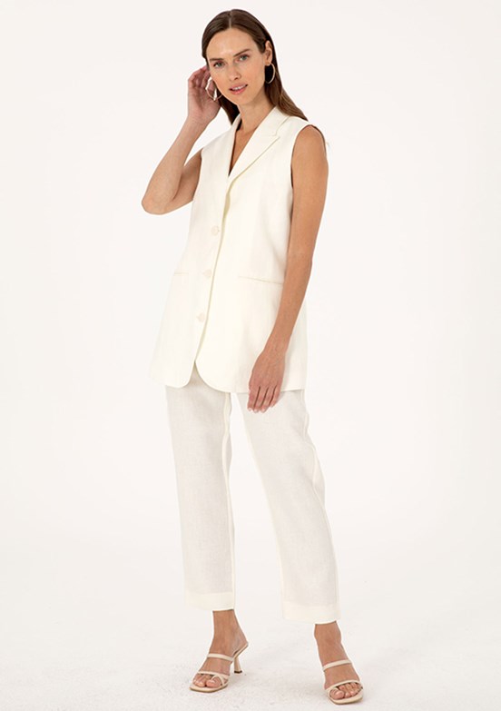 PIERRE CARDIN Beyaz Kadın Basic Pantolon
