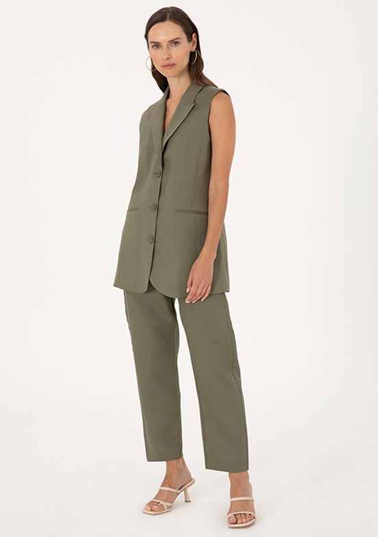 PIERRE CARDIN Yeşil Kadın Basic Pantolon