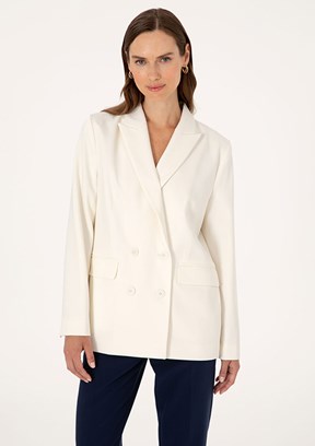 PIERRE CARDIN Beyaz Kadın Comfort Ceket
