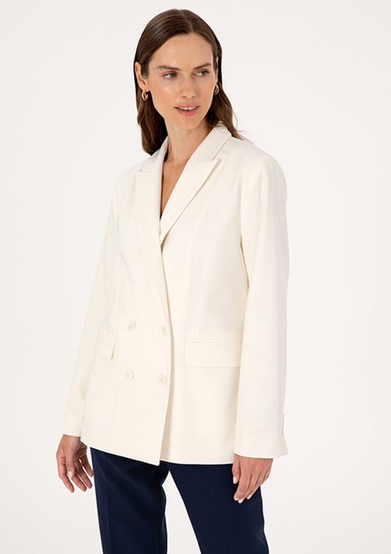 PIERRE CARDIN Beyaz Kadın Comfort Ceket