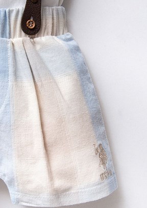 US POLO ASSN Beyaz Erkek Bebek Şortlu İkili Takım