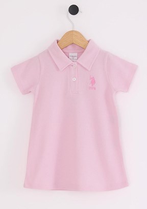 US POLO ASSN Pembe Kız Bebek Basic Elbise