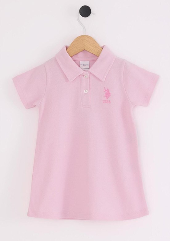 US POLO ASSN Pembe Kız Bebek Basic Elbise