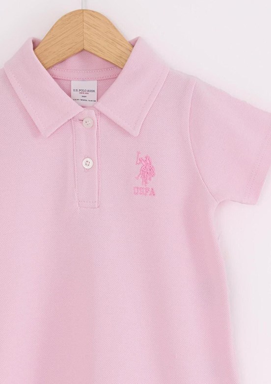 US POLO ASSN Pembe Kız Bebek Basic Elbise