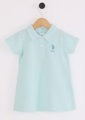 US POLO ASSN Yeşil Kız Bebek Basic Elbise