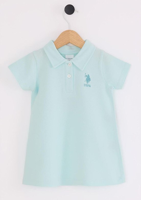 US POLO ASSN Yeşil Kız Bebek Basic Elbise