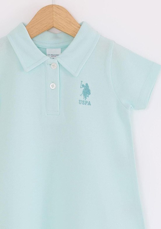 US POLO ASSN Yeşil Kız Bebek Basic Elbise