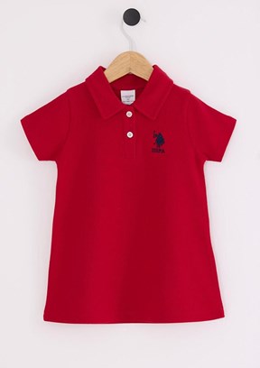 US POLO ASSN Kırmızı Kız Bebek Basic Elbise