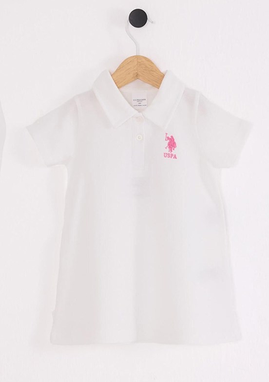 US POLO ASSN Beyaz Kız Bebek Basic Elbise