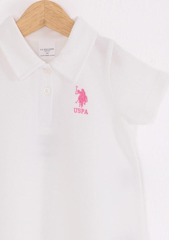 US POLO ASSN Beyaz Kız Bebek Basic Elbise