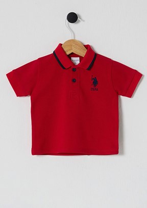 US POLO ASSN Kırmızı Erkek Bebek Kısa Kol T-Shirt