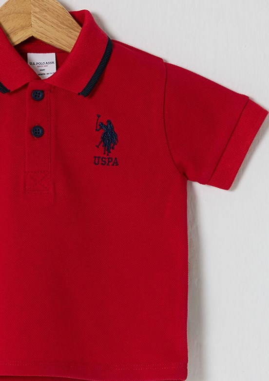 US POLO ASSN Kırmızı Erkek Bebek Kısa Kol T-Shirt