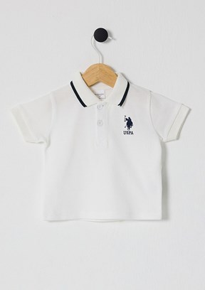 US POLO ASSN Beyaz Erkek Bebek Kısa Kol T-Shirt