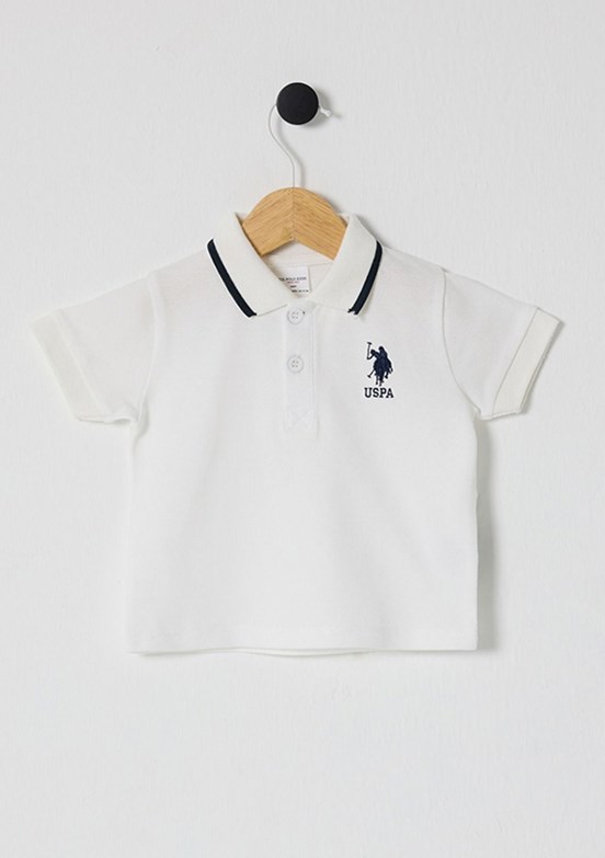 US POLO ASSN Beyaz Erkek Bebek Kısa Kol T-Shirt