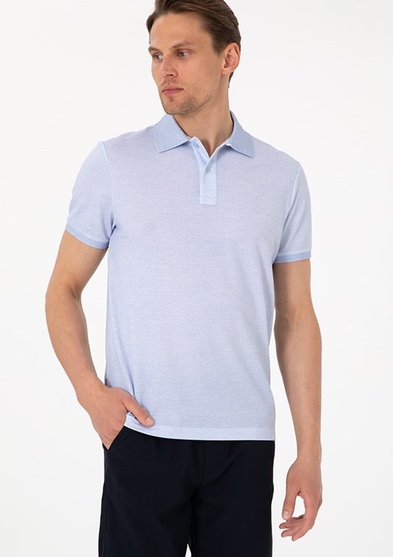 PİERRE CARDİN Mavi Erkek Slim T-Shirt