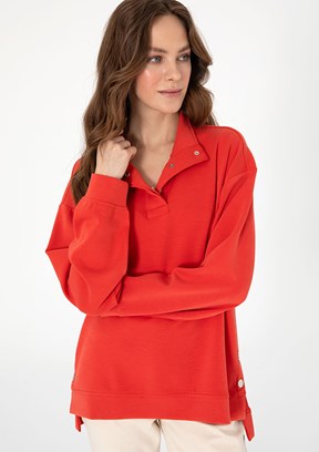 PIERRE CARDIN Kırmızı Kadın Comfort Sweatshirt