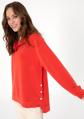 PIERRE CARDIN Kırmızı Kadın Comfort Sweatshirt