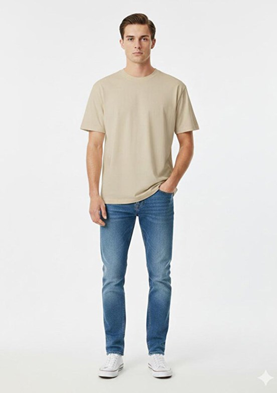 THE CROW Samm - TC9091 Erkek Gri Relax T-Shirt