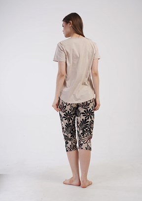 VİENETTA Kırmızı Bej Kadın Pijama Takımı