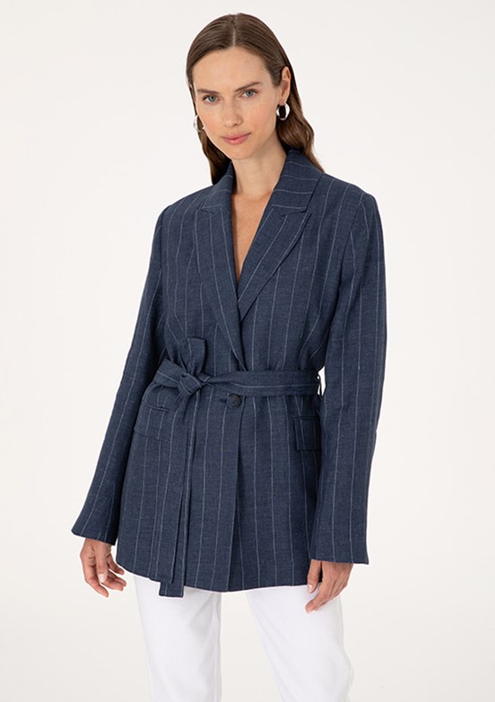 PIERRE CARDIN Lacivert Kadın Regular Ceket