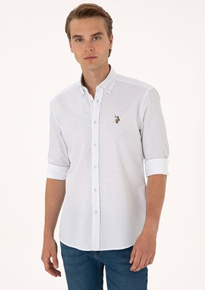 US POLO ASSN Mavi Erkek Uzun Kol Gömlek