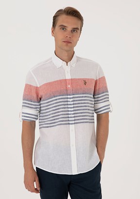 US POLO ASSN Kırmızı Erkek Uzun Kol Gömlek