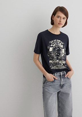 MAVİ Antrasit Kadın Astroloji Baskılı T-shirt