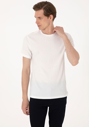 PİERRE CARDİN Beyaz Erkek Slim T-Shirt