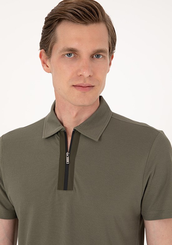 PİERRE CARDİN Yeşil Erkek Slim T-Shirt
