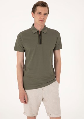 PİERRE CARDİN Yeşil Erkek Slim T-Shirt