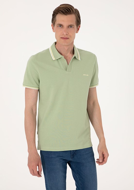 PİERRE CARDİN Yeşil Erkek Slim T-Shirt