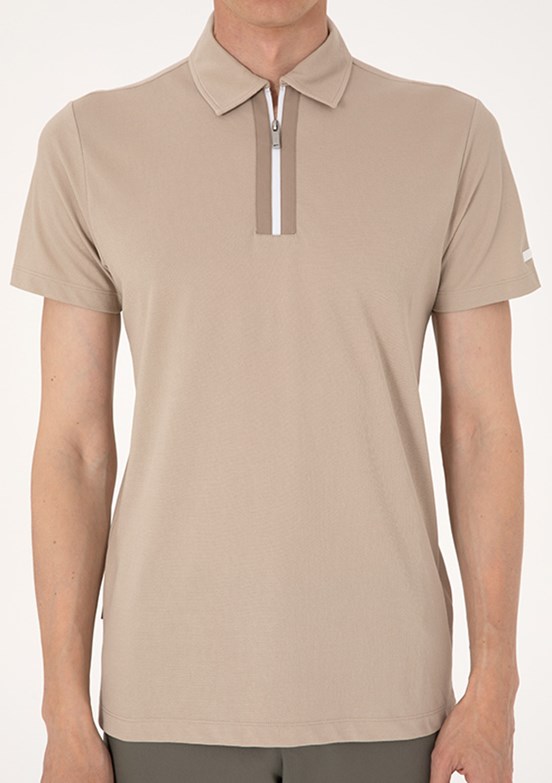 PİERRE CARDİN Bej Erkek Slim T-Shirt