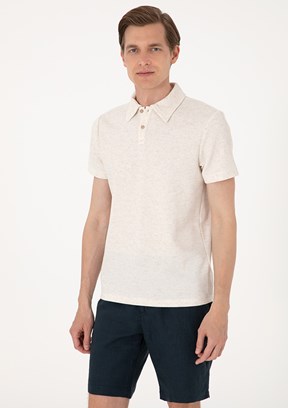 PİERRE CARDİN Bej Erkek Slim T-Shirt