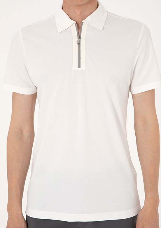 PİERRE CARDİN Beyaz Erkek Slim T-Shirt