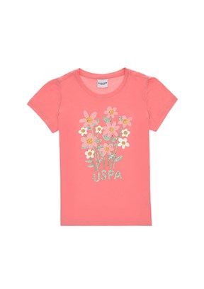 US POLO ASSN Pembe Kız Çocuk Regular T-Shirt
