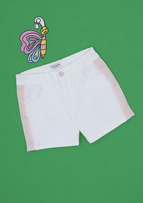 US POLO ASSN Beyaz Kız Çocuk Bermuda Şort