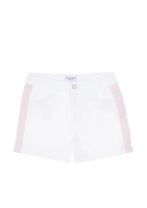 US POLO ASSN Beyaz Kız Çocuk Bermuda Şort